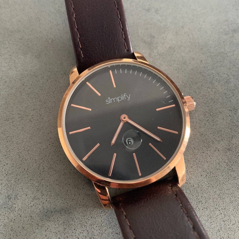 Simplify Mens Rose Gold Watch